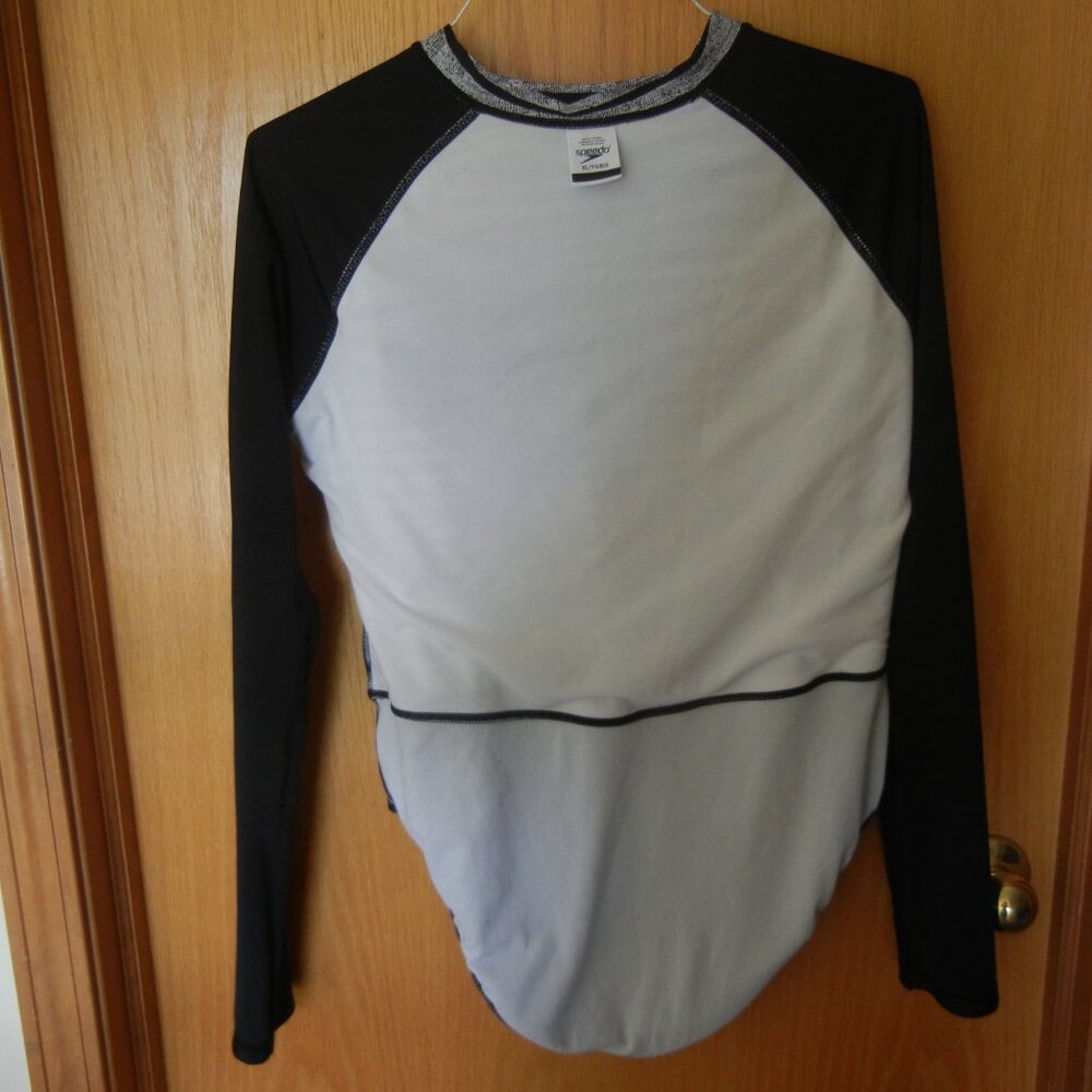 Speedo XL UV Protection Bathing Swim Suit Long-Sleeve Full Zip Crew Neck One Pc - Picture 7 of 13